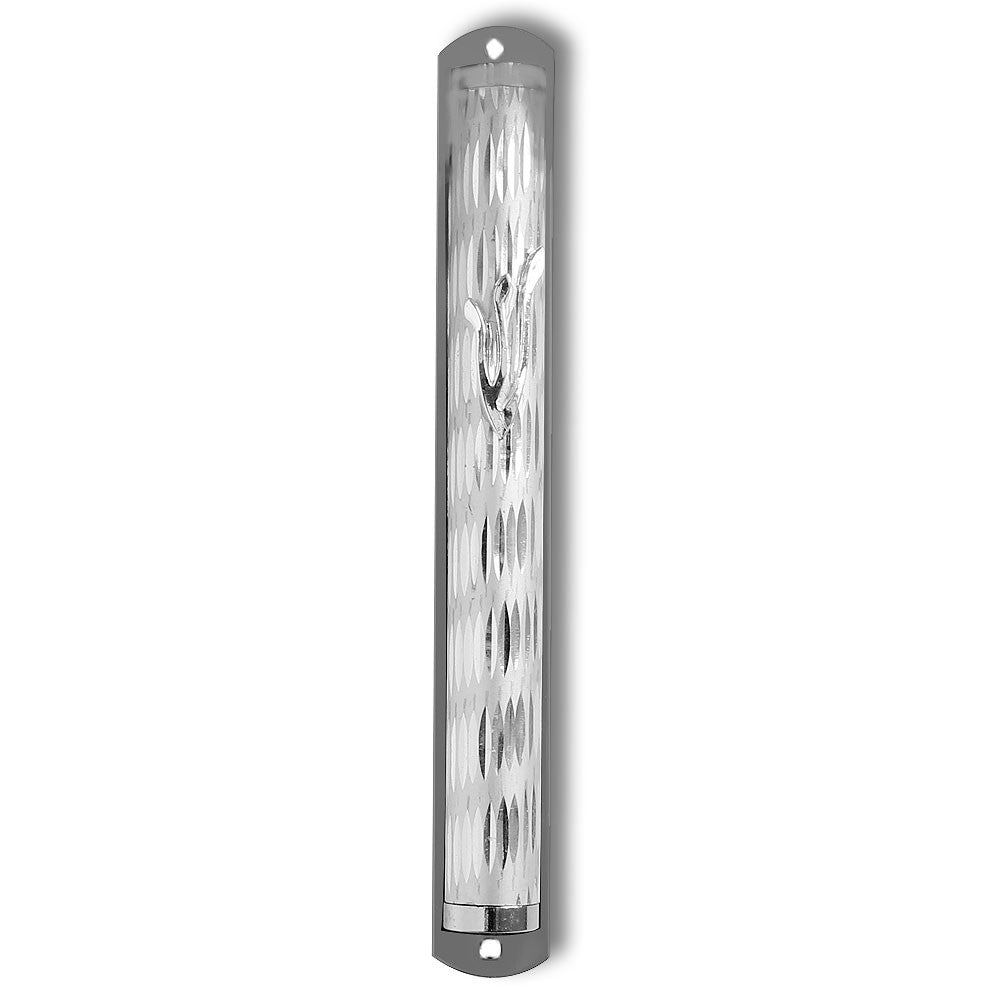 6" Mezuzah Case - Silver-Tone Blessing for Home Wall Decor - Made in Israel