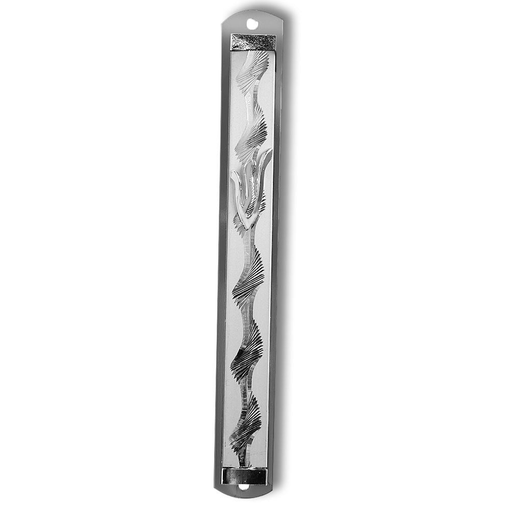 8" Mezuzah Case - Gold Silver-Tone Blessing Home Wall Decor - Made in Israel