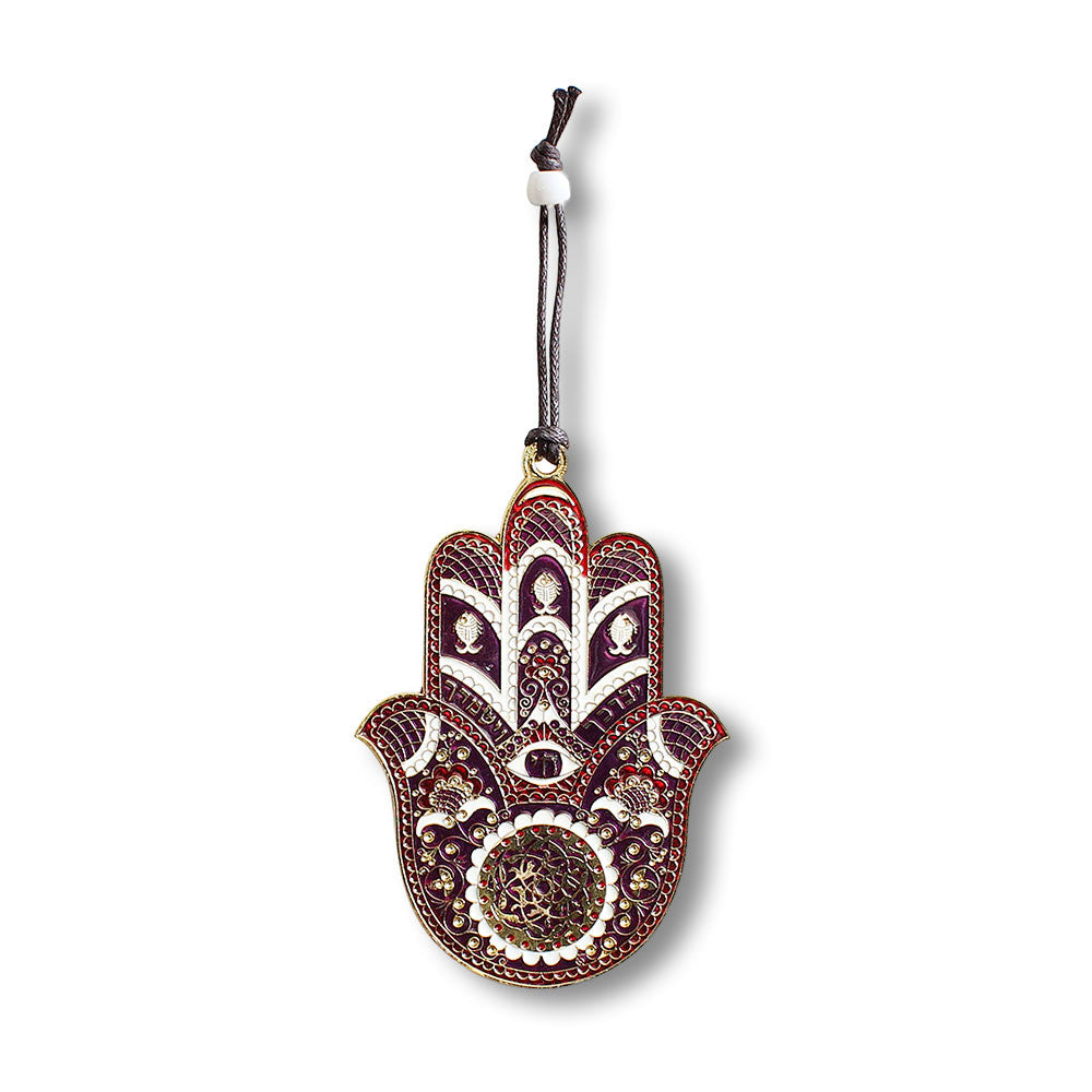 Jewish Chai Living Good Luck Home Wall Decor Multicolor Hamsa Hand - Small - Made in Israel 