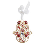 Good Luck Home Wall Decor Evil Eye Hamsa Blessing with CZ - Red - Made in Israel 