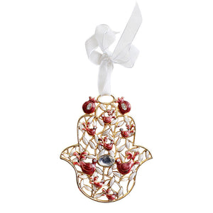 Good Luck Home Wall Decor Evil Eye Hamsa Blessing with CZ - Red - Made in Israel 