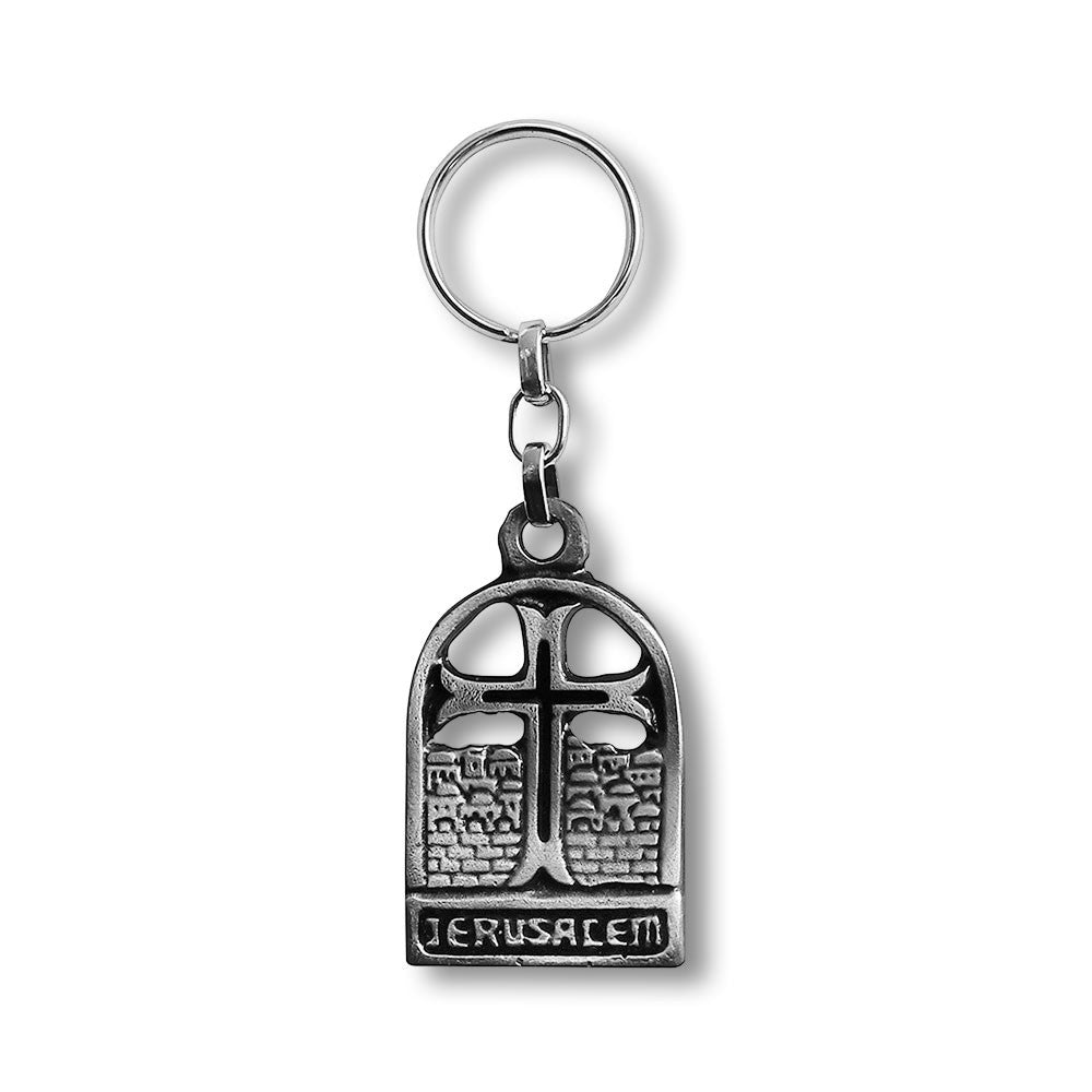 Jerusalem Old City Cross Christianity Key Chain - Made in Israel