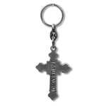 Metal Silver-Tone Crucifix Cross Religious Key Chain Keychain, 3" - Made in Israel