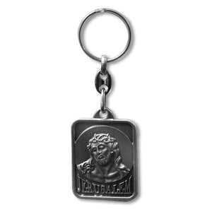 Metal Silver-Tone Jesus Religious Jerusalem Key Chain Keychain, 2" - Made in Israel