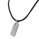 Stainless Steel Hail Mary Dios te Salve Maria Necklace Pendant with Chain