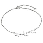 Silver Triple Star Fish Anklet