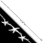 Silver Triple Star Fish Anklet