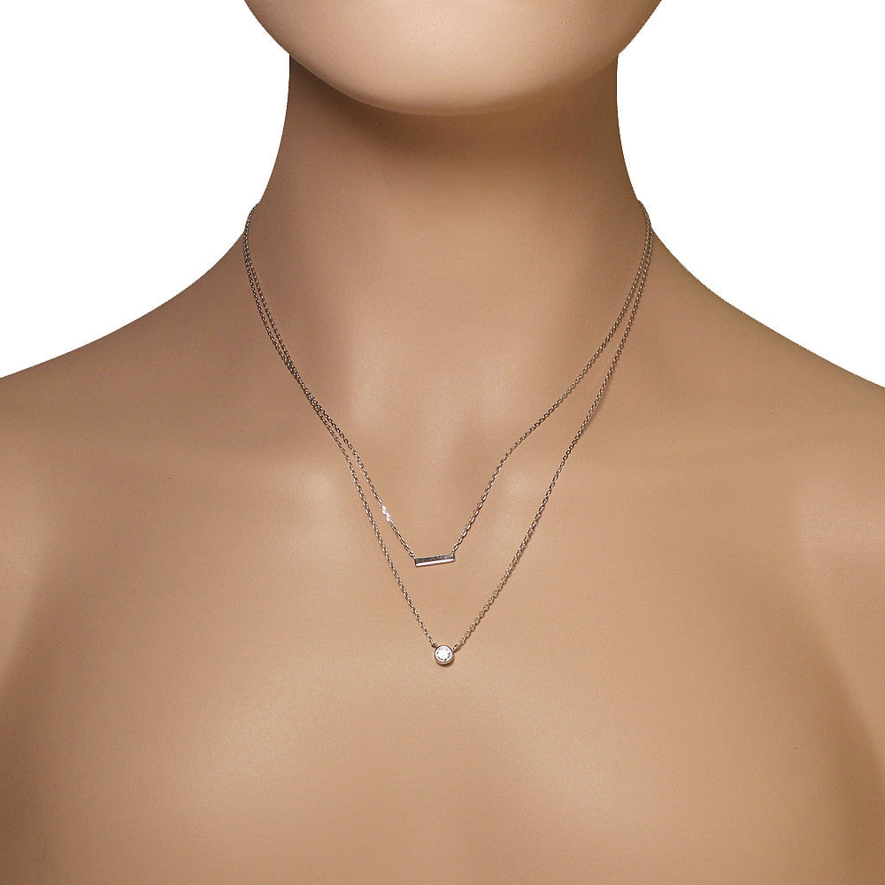 Layered Bezel Necklace
