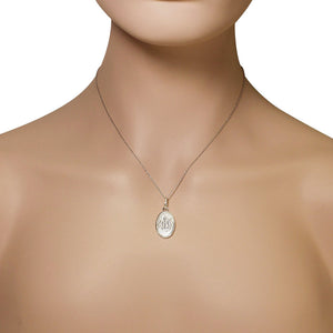 Oval Allah Necklace Sterling Silver