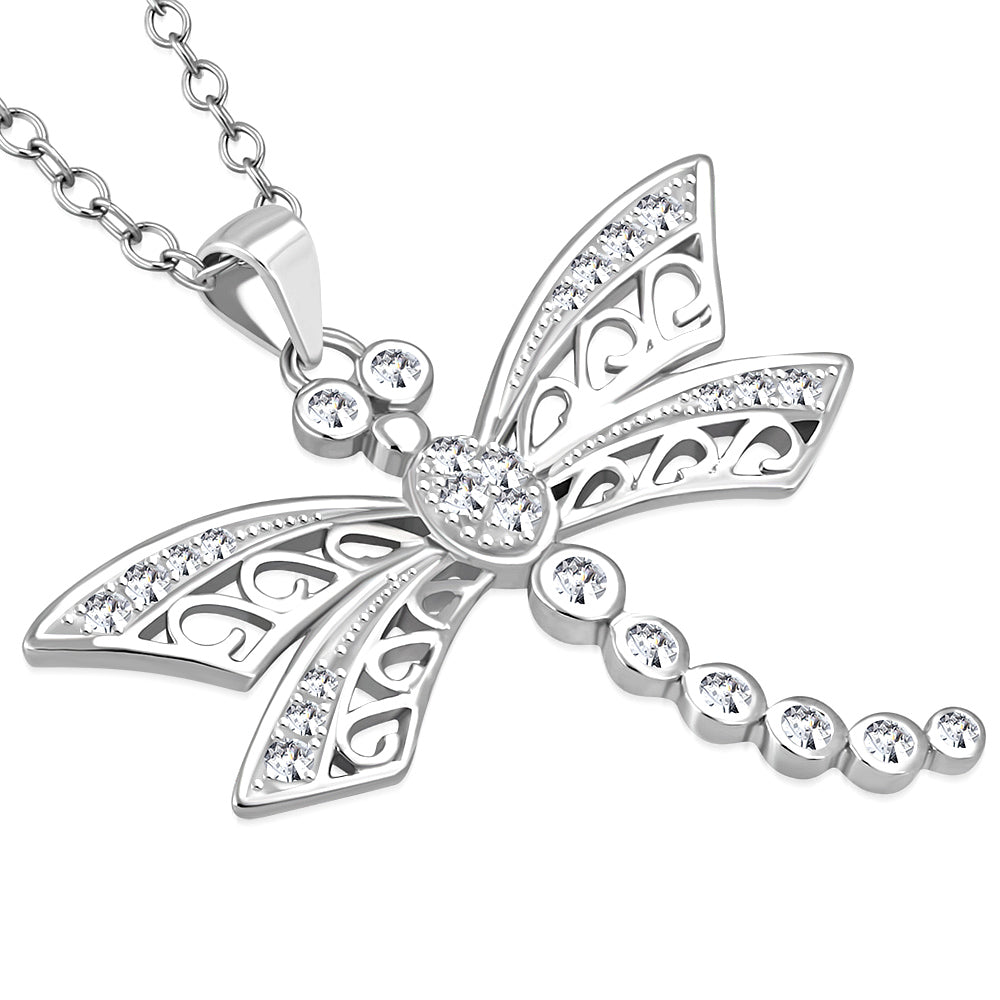 Sterling Silver Dragonfly Necklace Pendant
