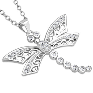 Sterling Silver Dragonfly Necklace Pendant