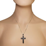 Black Fleur Cross Pendant