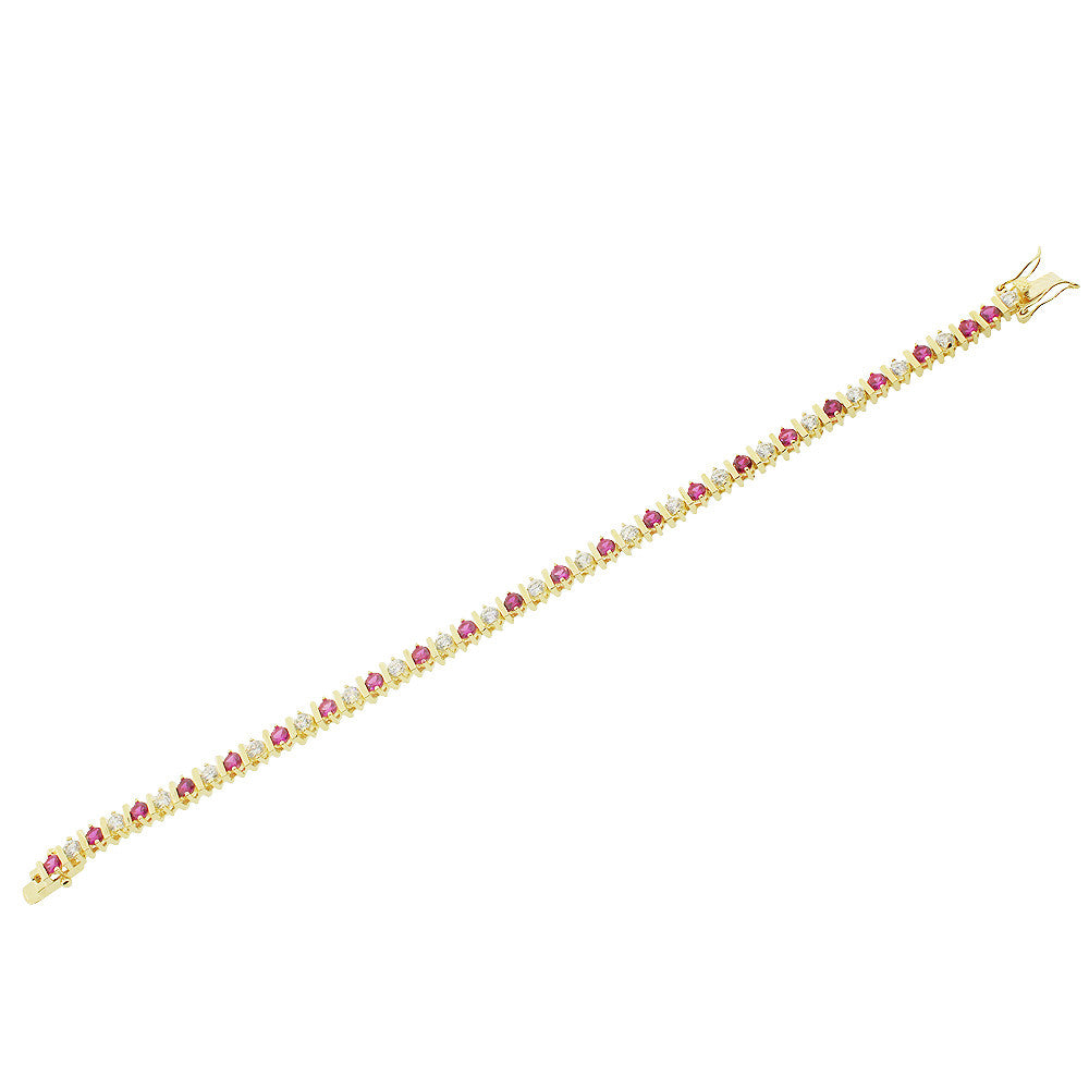 Ruby White Tennis Bracelet