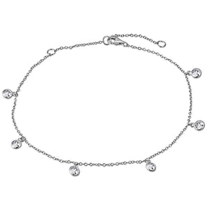 Bezel Silver Anklet