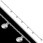Bezel Silver Anklet