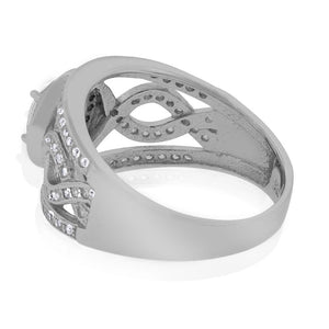 925 Sterling Silver White Clear CZ Infinity Engagement Ring Band