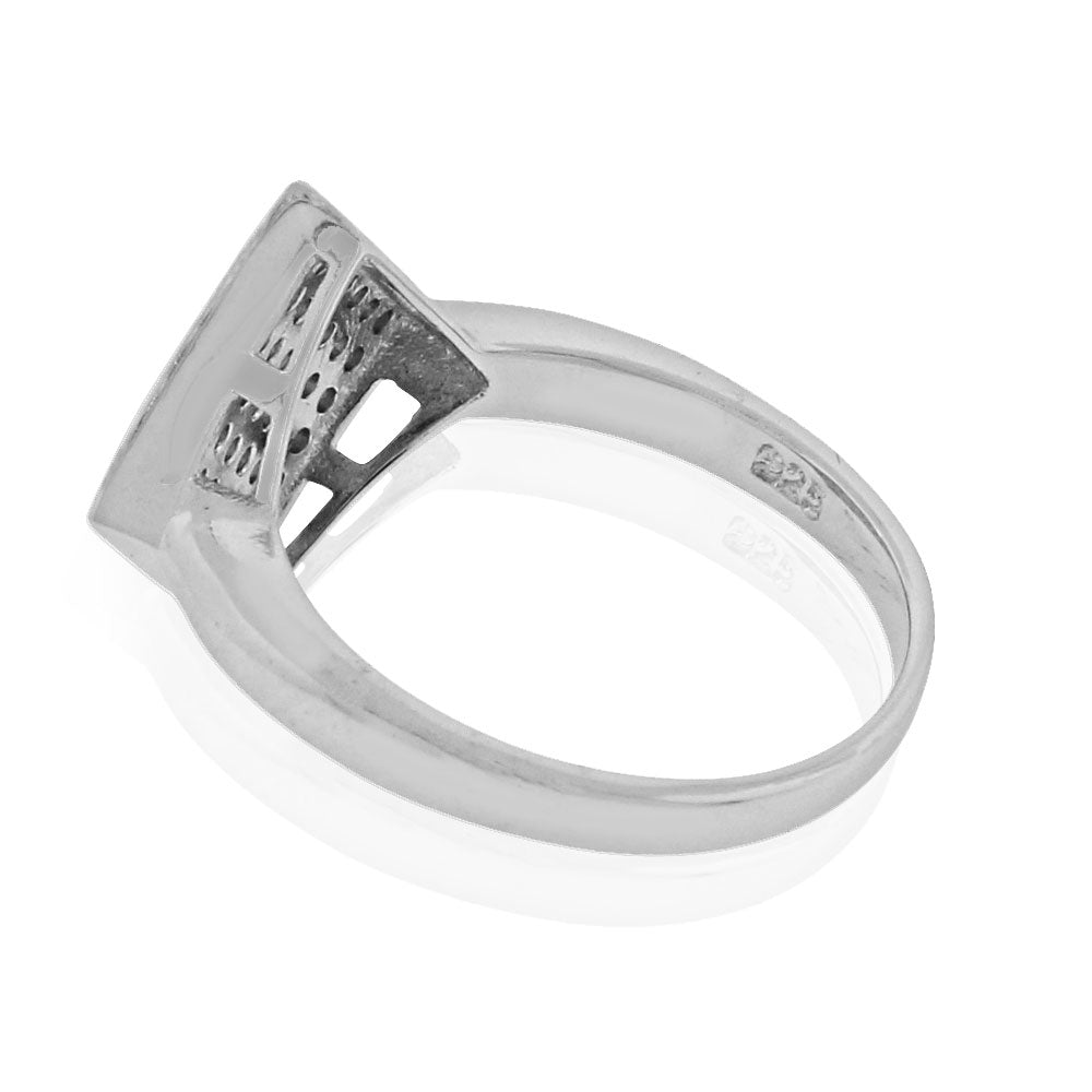 925 Sterling Silver White Clear CZ Engagement Cocktail Ring Band