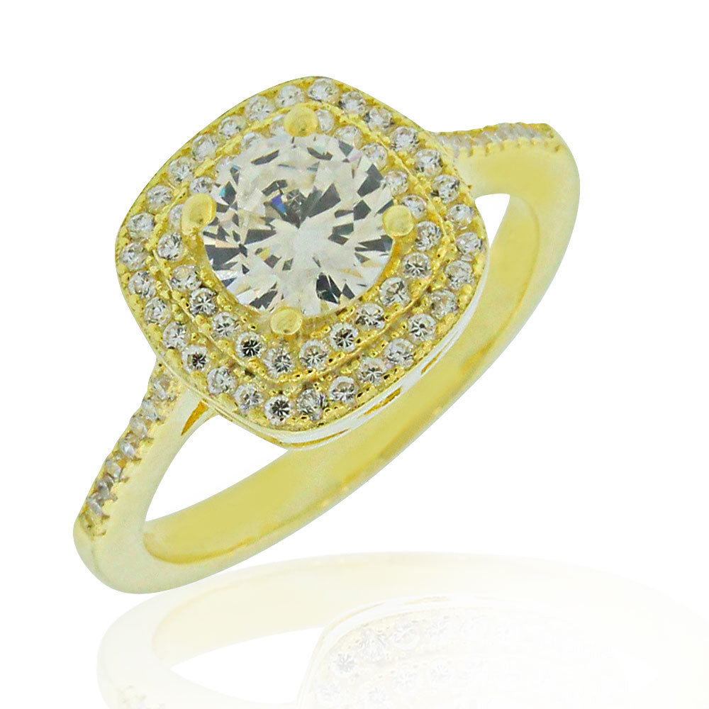 Cushion Gold Engagement Ring