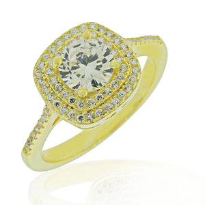 Cushion Gold Engagement Ring
