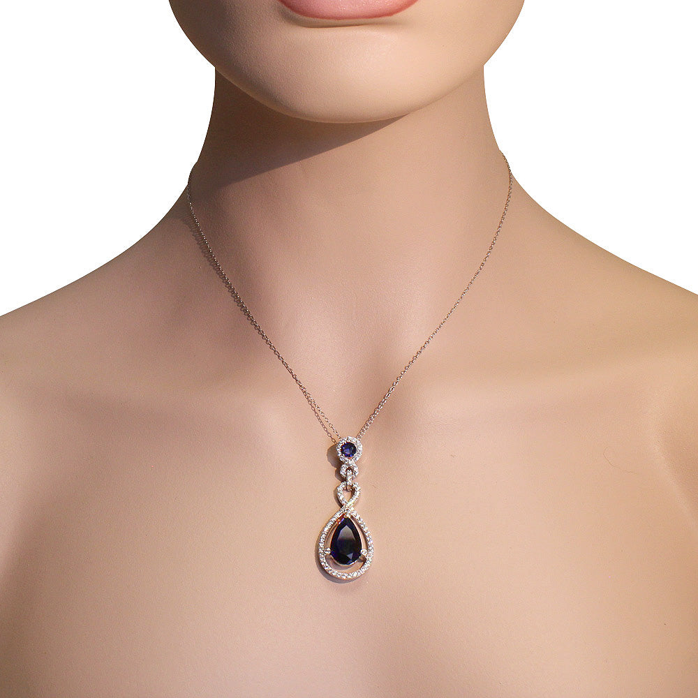 Sapphire Teardrop Necklace