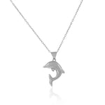 925 Sterling Silver Polished Dolphin Pendant Necklace, 18"