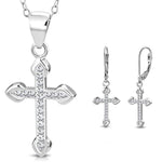 Silver Cross Jewelry Set