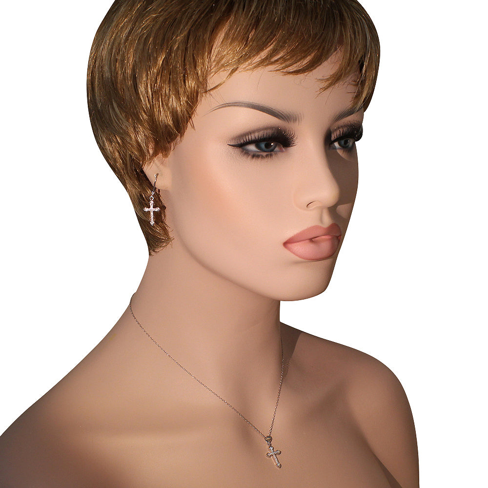 Silver Cross Jewelry Set
