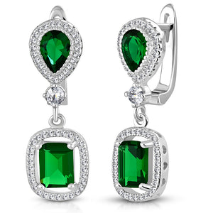Green Teardrop Earrings