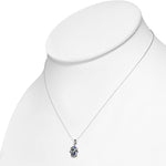 925 Sterling Silver Blue Hamsa Evil Eye Good Luck Earrings Pendant Necklace Set
