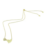 Gold Cubic Zirconia Double Heart Pendant Necklace in Sterling Silver