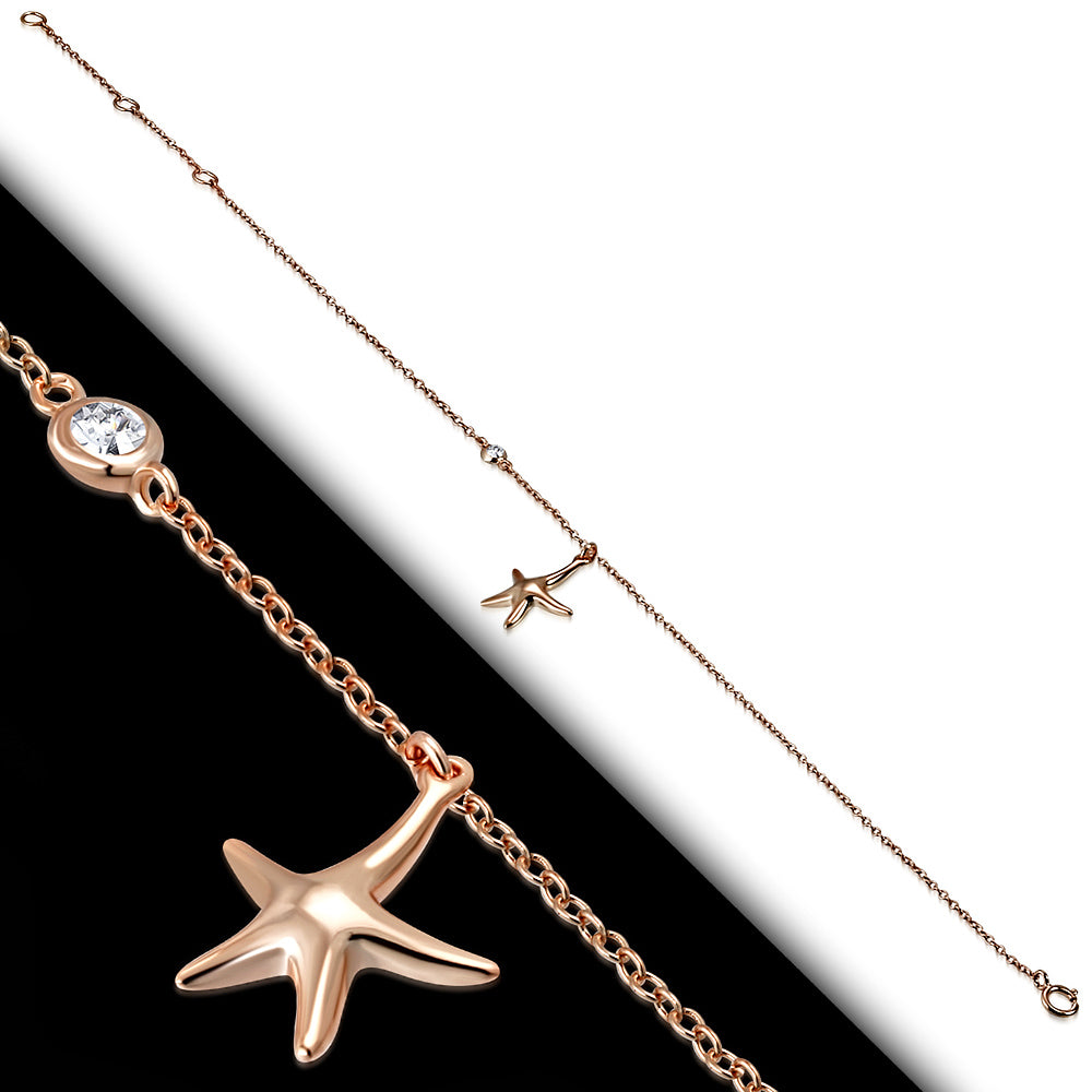 Rose Gold-Tone Starfish Anklet