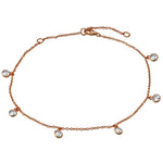 Bezel Rose Gold-Tone Anklet