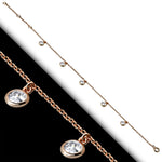 Bezel Rose Gold-Tone Anklet