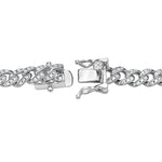 My Daily Styles Cuban Link 925 Sterling Silver 8mm Cubic Zirconia Elegant Men's Bracelet 9"