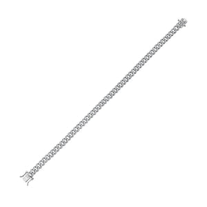 My Daily Styles Cuban Link 925 Sterling Silver 8mm Cubic Zirconia Elegant Men's Bracelet 9"