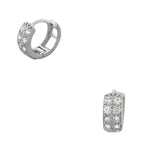 925 Sterling Silver  CZ Small Womens Girls Hoop Huggie Earrings