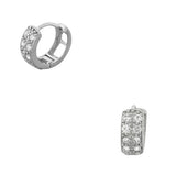 925 Sterling Silver  CZ Small Womens Girls Hoop Huggie Earrings