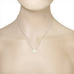 Dainty Circle Cross Necklace Sterling Silver Cubic Zirconia