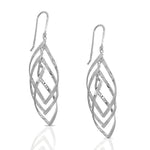 925 Sterling Silver Swirl Charm Womens Dangle Drop Long Earrings