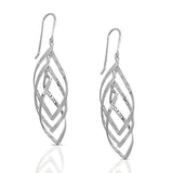 925 Sterling Silver Swirl Charm Womens Dangle Drop Long Earrings