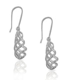 925 Sterling Silver Swirl Charm Womens Dangle Drop Earrings