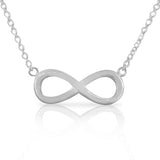 925 Sterling Silver Classic Infinity Charm Womens Girls Pendant Necklace