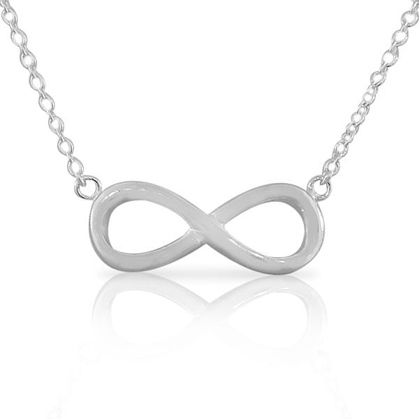 925 Sterling Silver Classic Infinity Charm Womens Girls Pendant Necklace