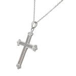 White Leaf Cross Pendant