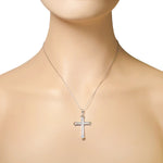 White Leaf Cross Pendant