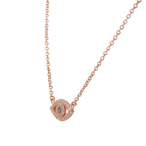 Rose & Blue Evil Eye Pendant
