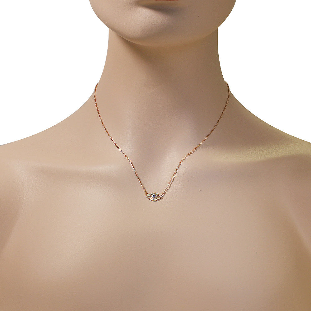 Rose & Blue Evil Eye Pendant
