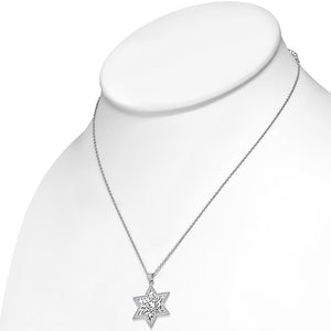 925 Sterling Silver Jewish Shema Star Of David