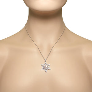 925 Sterling Silver Jewish Shema Star Of David