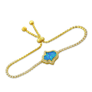 Green Ocean Hamsa Bracelet